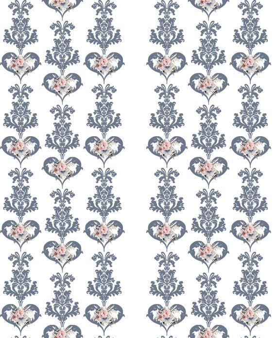 Romantic Damask Blu